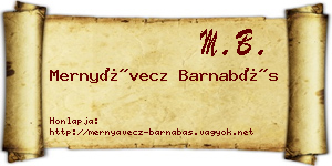 Mernyávecz Barnabás névjegykártya